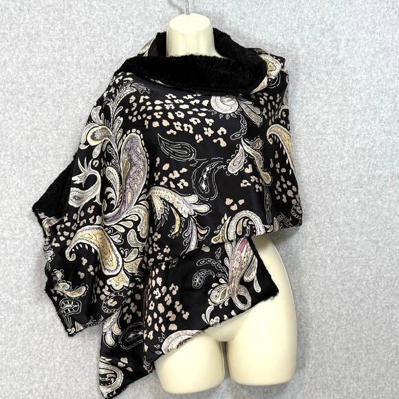 Preston & York 100% Silk Wrap Double Layer Paisley Quiet Luxury Elegant Cozy - Picture 1 of 16